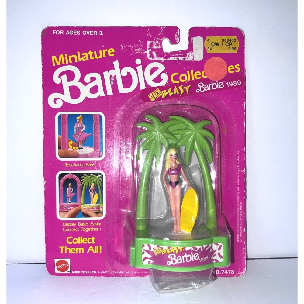 Vintage 1989 Beach Blast Barbie Miniature Collectible Figure Arco Toys 7478 New